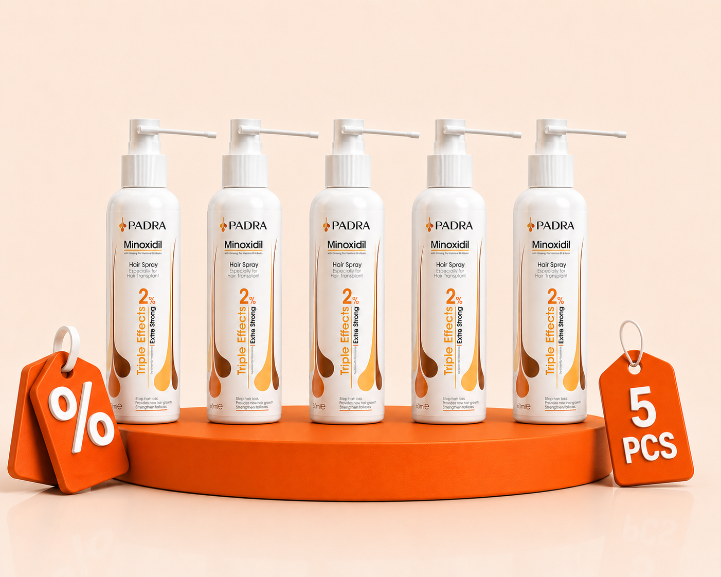 Buy 5 pieces and get 1 free minoxidil (2%)