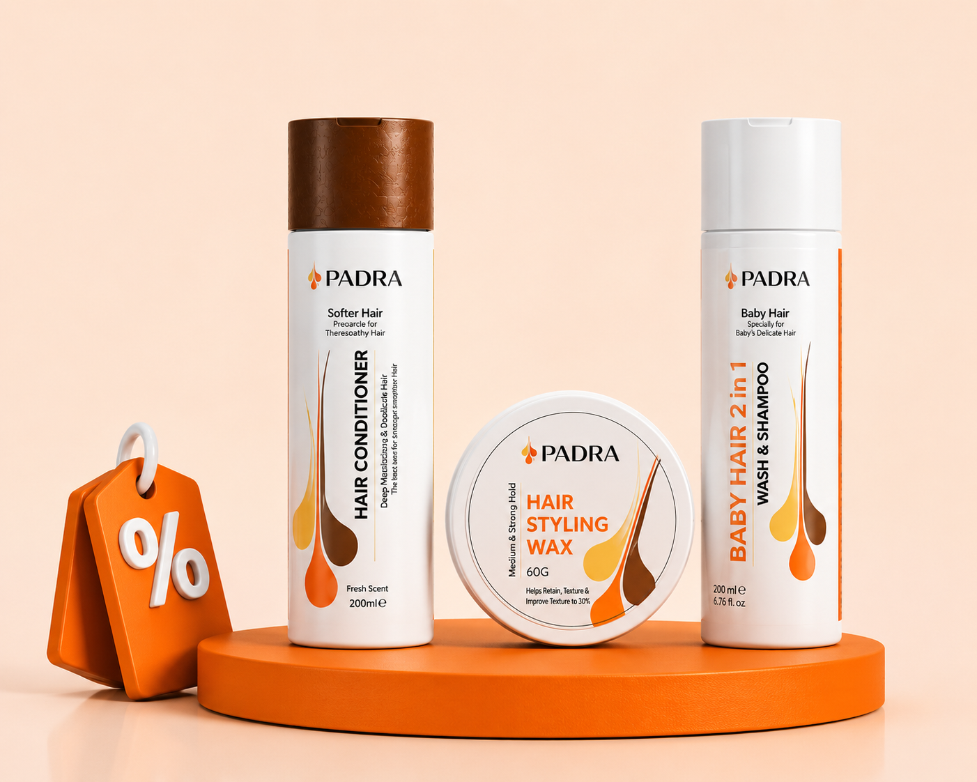 Conditioner + Badra Baby Hair Shampoo + Hair Wax