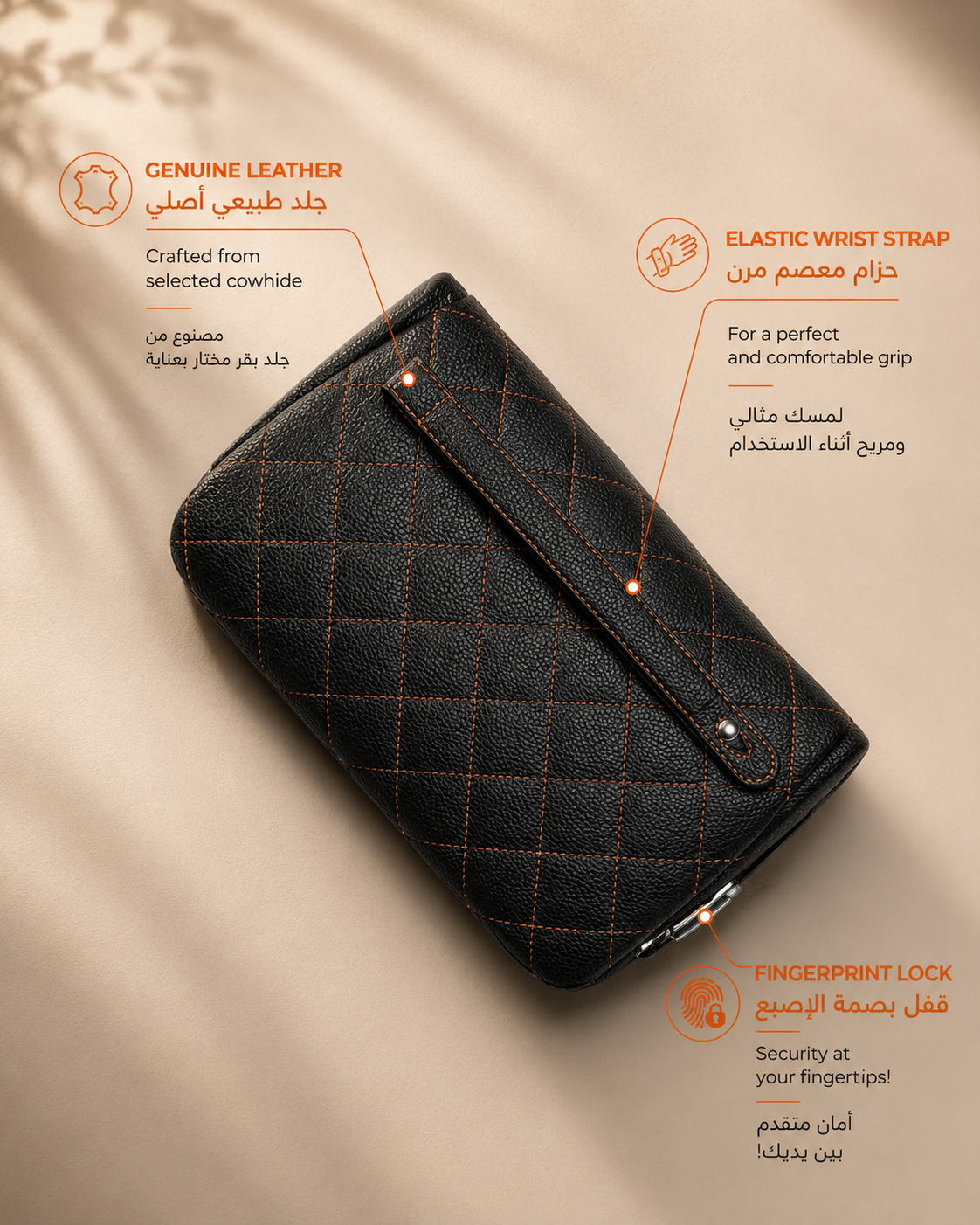 حقيبة ذكية ببصمة الإصبع